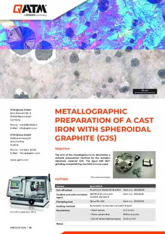 Metallographic preparation of a cast iron with spheroidal graphite (GJS)