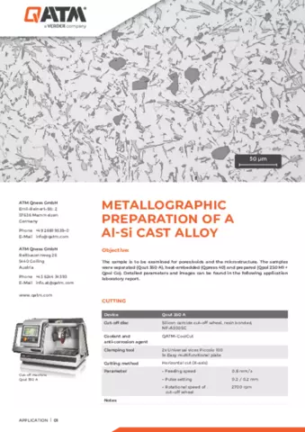 Metallographic Preparation of a AL-Si cast alloy