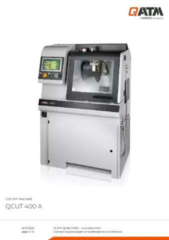 Product data sheet Qcut 400 A